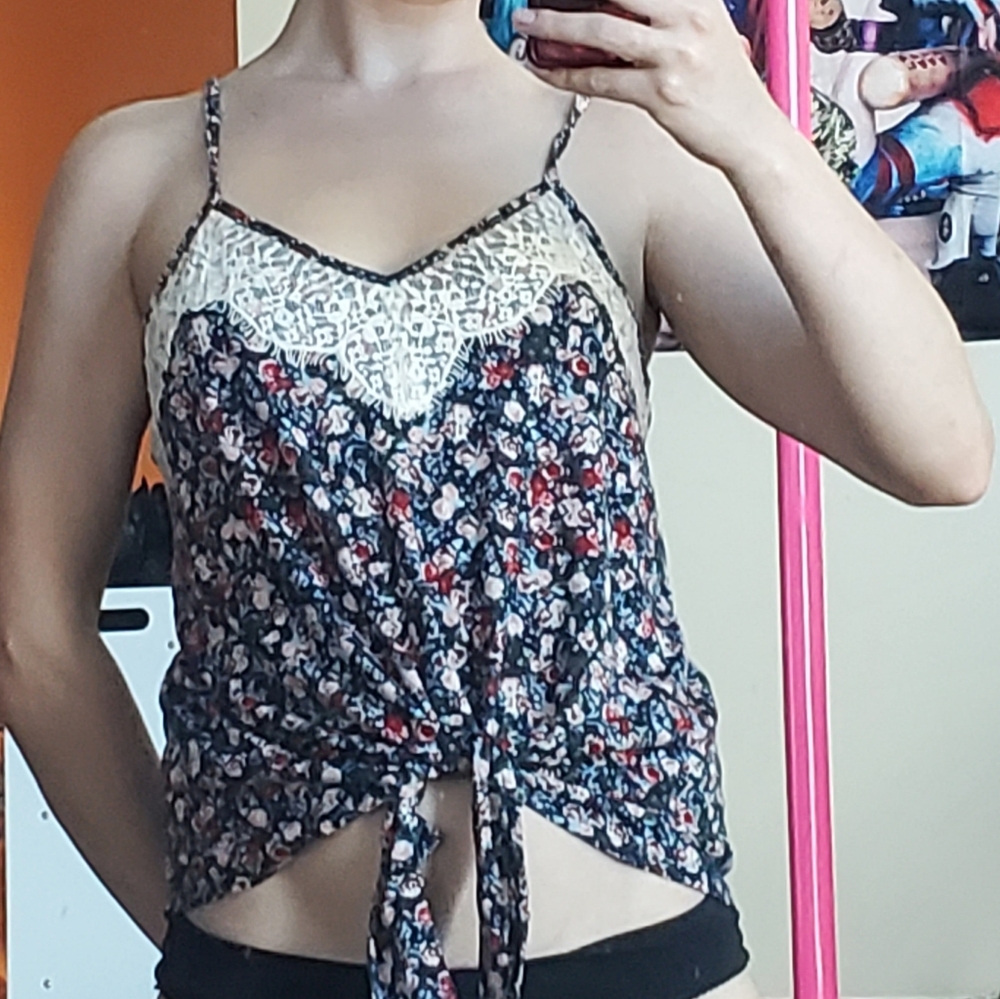 Floral Tie Lace Tank